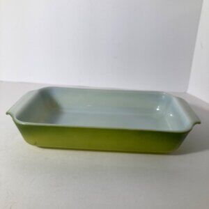 Vintage Anchor Hocking Fire King 1.5Qt Rectangular Baking Dish 432 USA Green